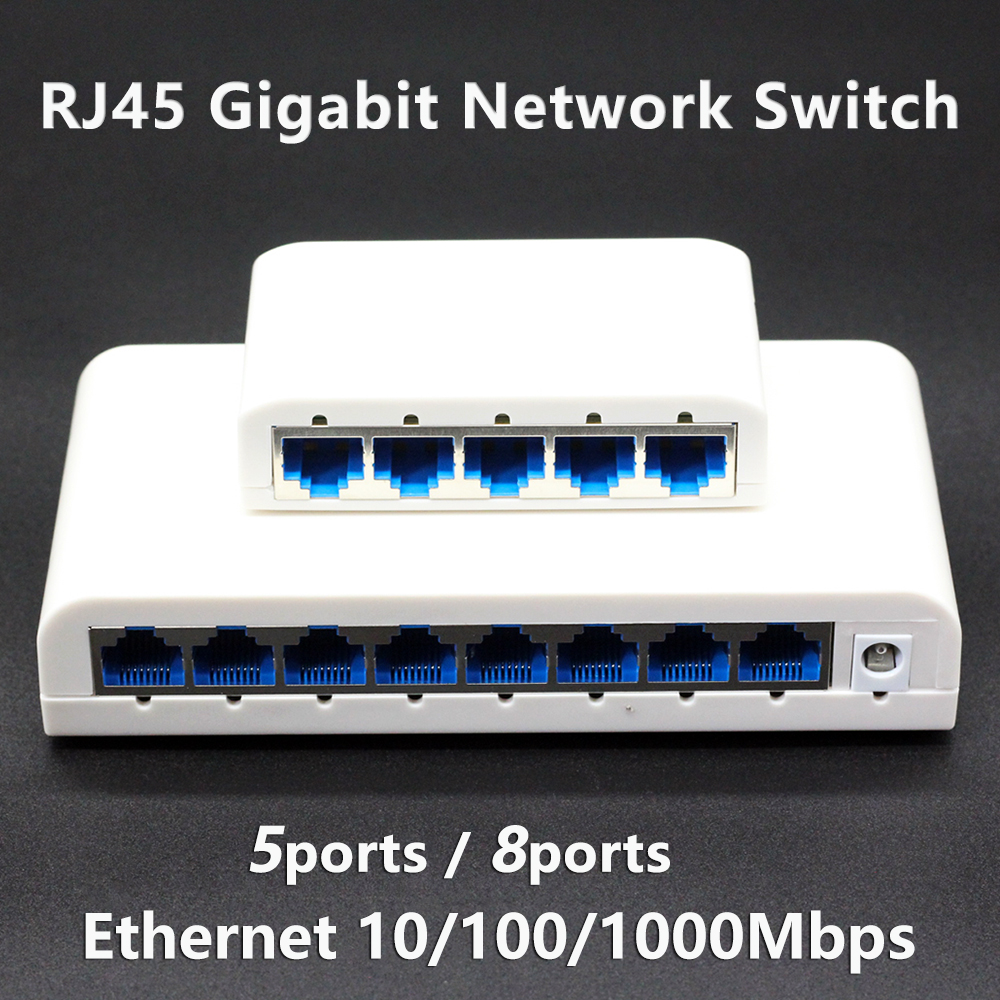 Ethernet Switch 8 Port - RJ45 5/8 port 10/100/1000Mbps Fast Ethernet
