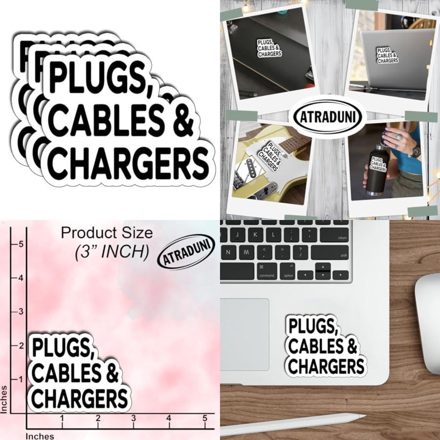 Office Tech Supply - 3Pcs Waterproof Vinyl Decals for Electronics