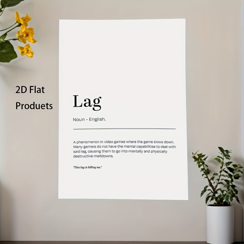 Tech Office Wall Art - 2D Flat, 1pc Minimalist Lag Definition