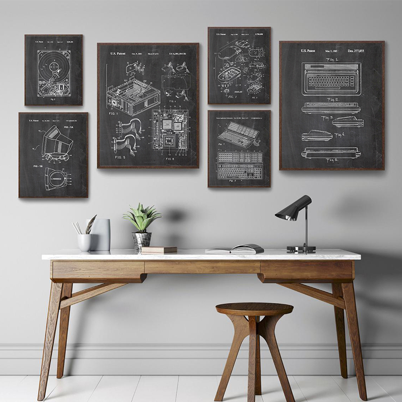 6Pcs Vintage Computer Patent W - Tech Office Wall Art incelemesi ve fiyatı