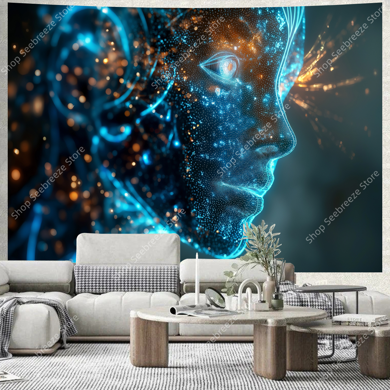 Cyberpunk Circuit Board Tapest - Tech Office Wall Art incelemesi ve fiyatı