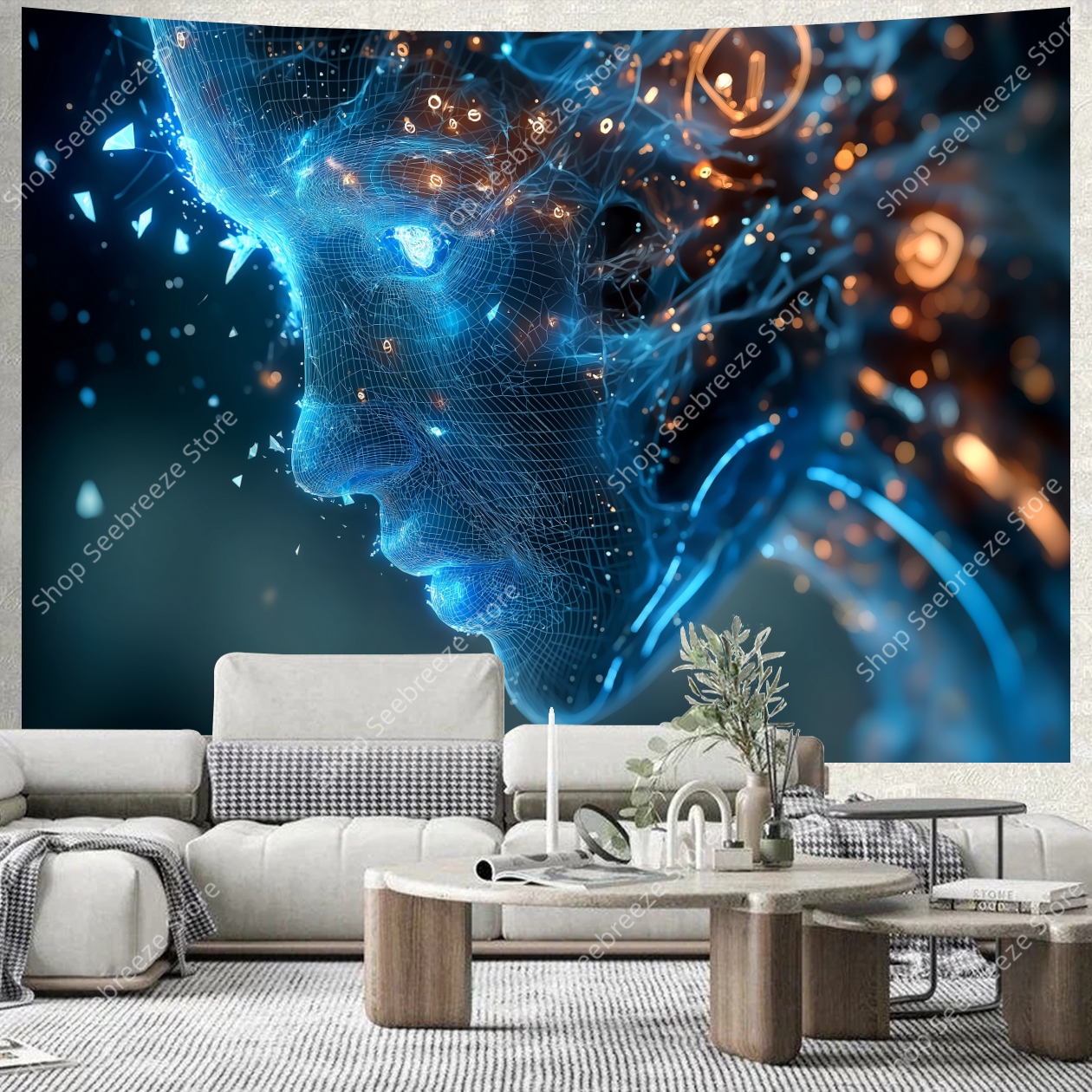 Cyberpunk Circuit Board Tapest - Tech Office Wall Art incelemesi ve fiyatı