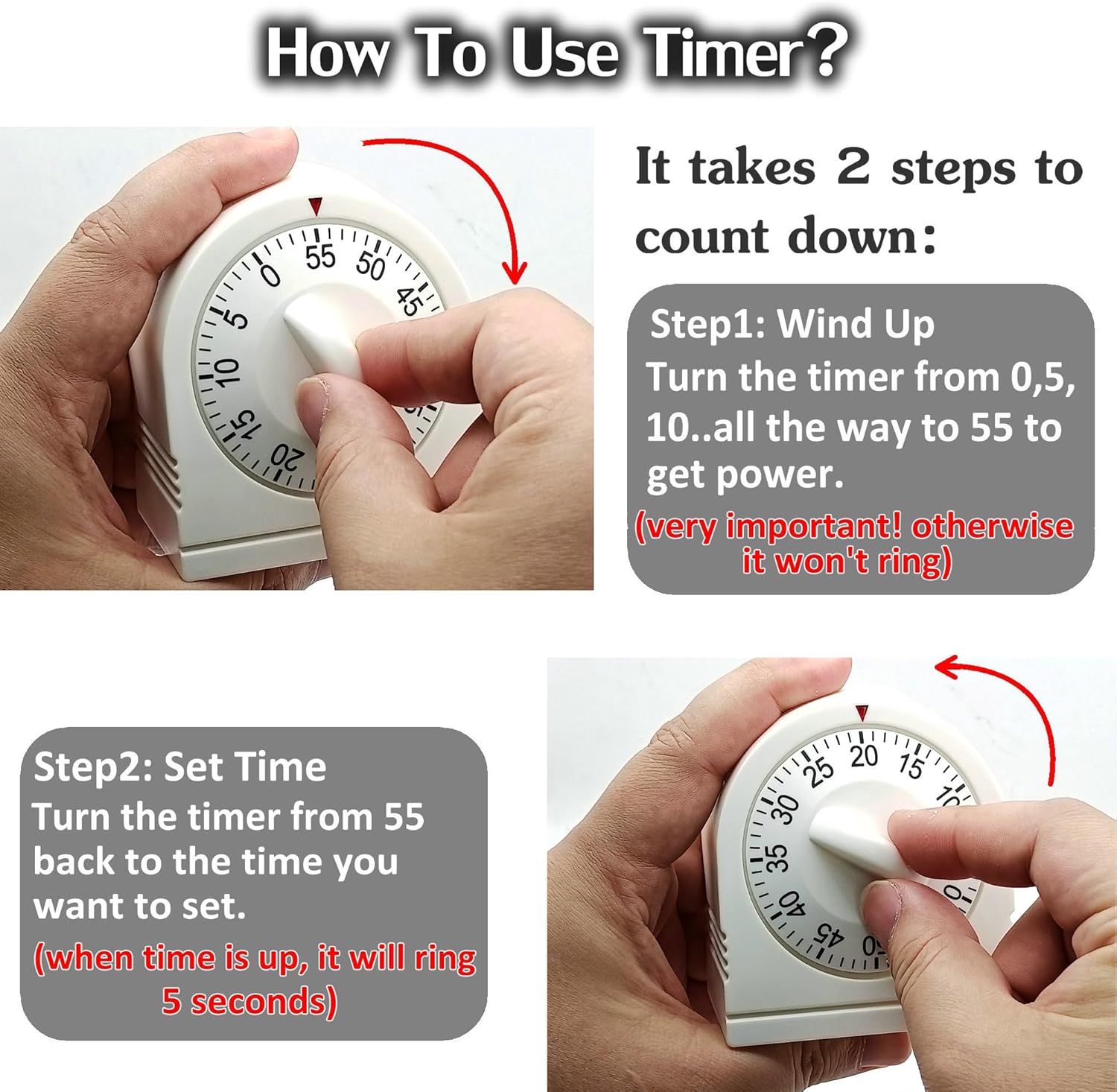 60 Minute Mechanical Timer, Lo - Digital Timer Countdown incelemesi ve fiyatı
