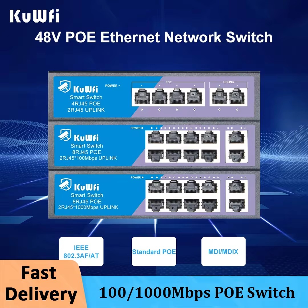 KuWFi POE Switch 4/8 Ports 100 - Ethernet Switch 8 Port incelemesi ve fiyatı