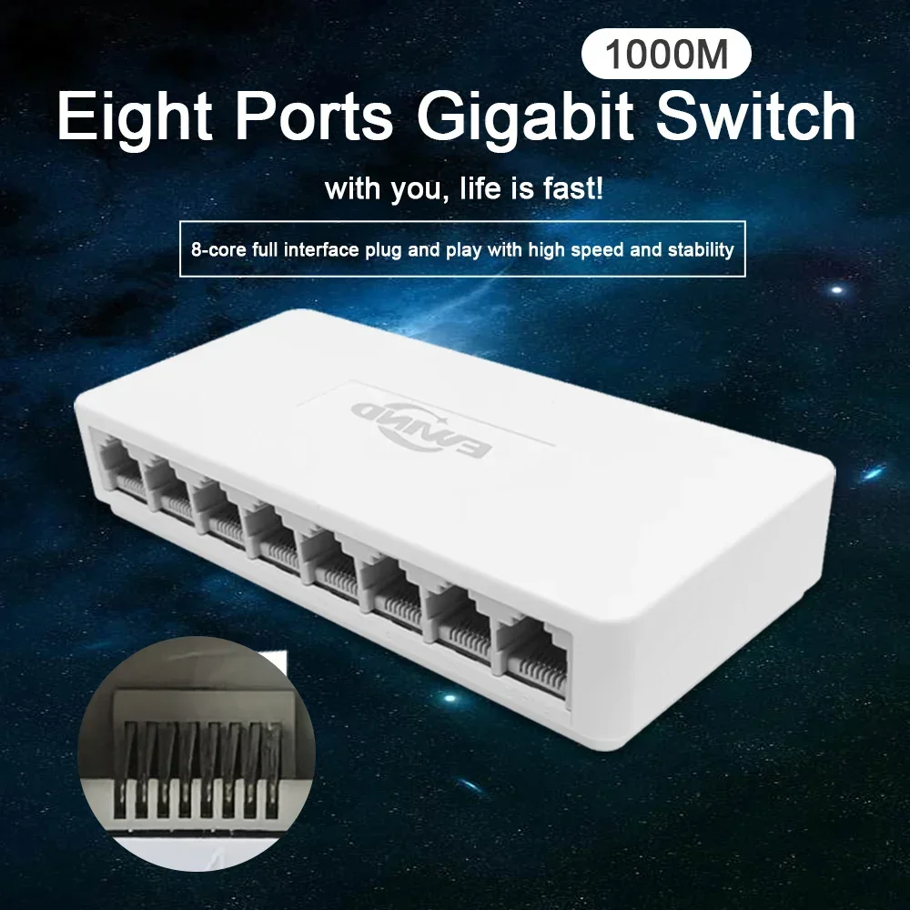 New 10/100/1000Mbps Ethernet S - Ethernet Switch 8 Port incelemesi ve fiyatı