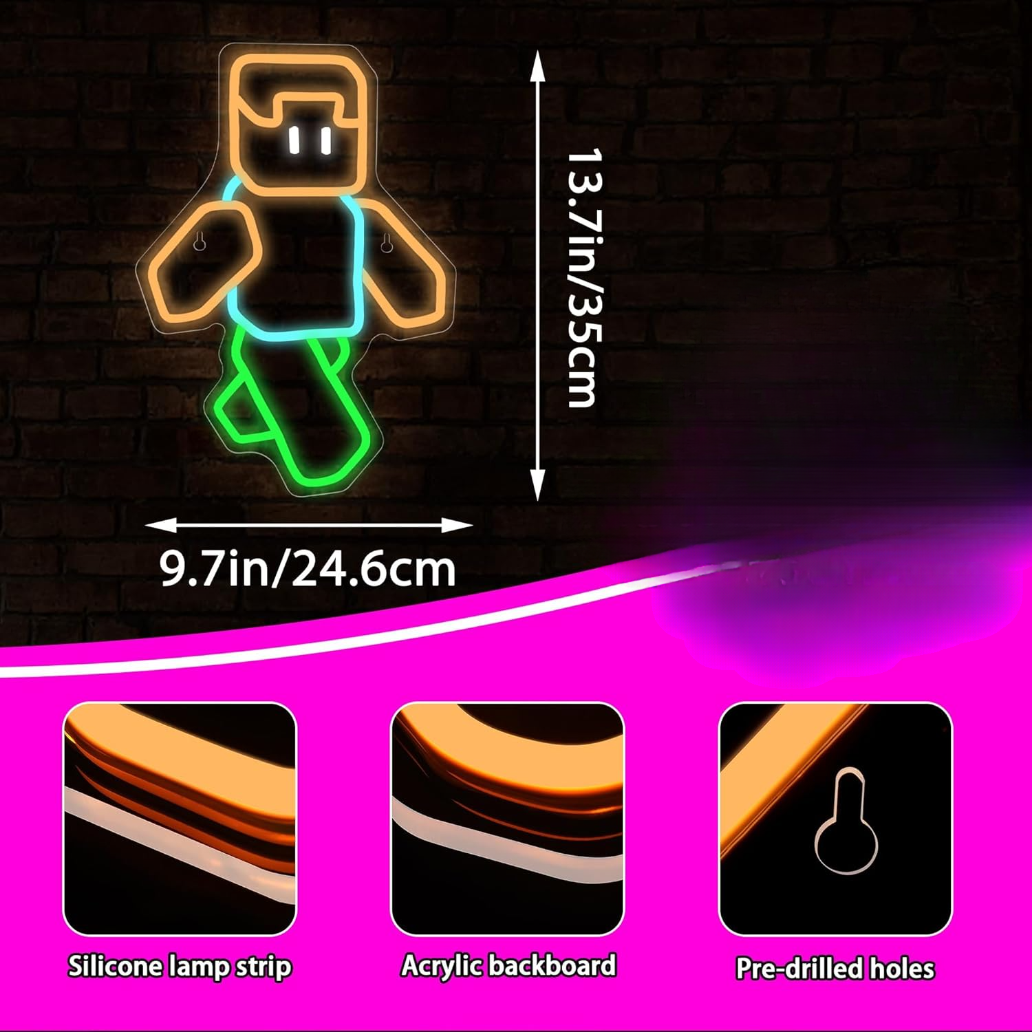 Pixel Art Character Neon Sign  - Tech Office Wall Art incelemesi ve fiyatı